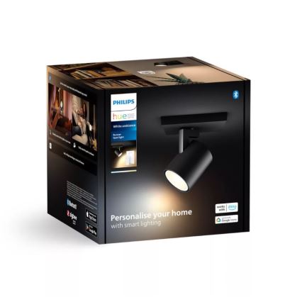 Philips - LED Prigušiva reflektorska lampa Hue RUNNER 1xGU10/4,2W/230V 2200-6500K + Daljinski upravljač crno