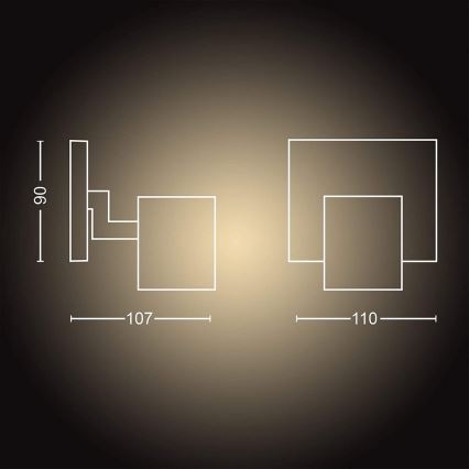 Philips - LED Prigušiva reflektorska lampa Hue RUNNER 1xGU10/4,2W/230V 2200-6500K + Daljinski upravljač crno