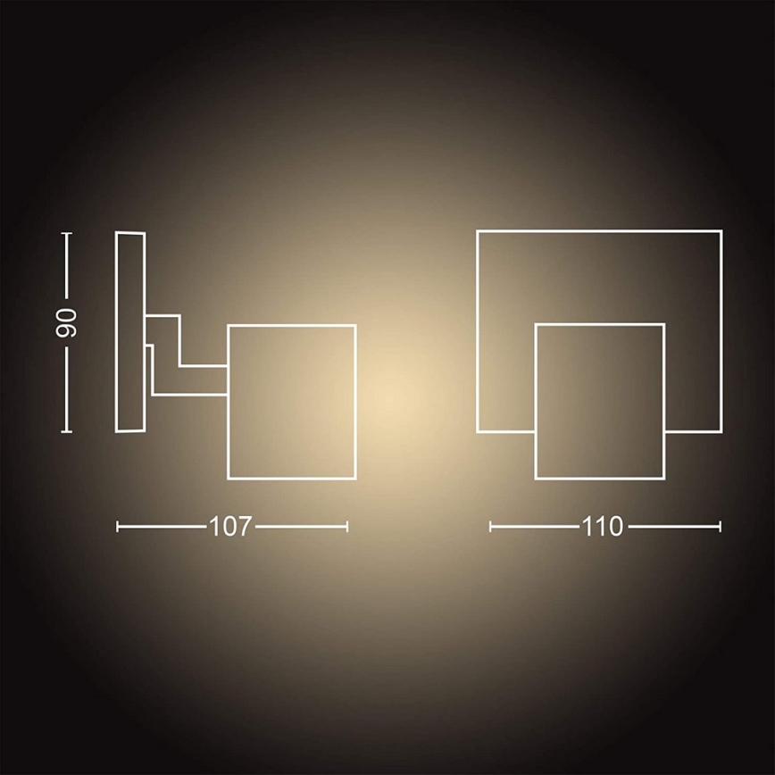 Philips - LED Prigušiva reflektorska lampa Hue RUNNER 1xGU10/4,2W/230V 2200-6500K + Daljinski upravljač crno