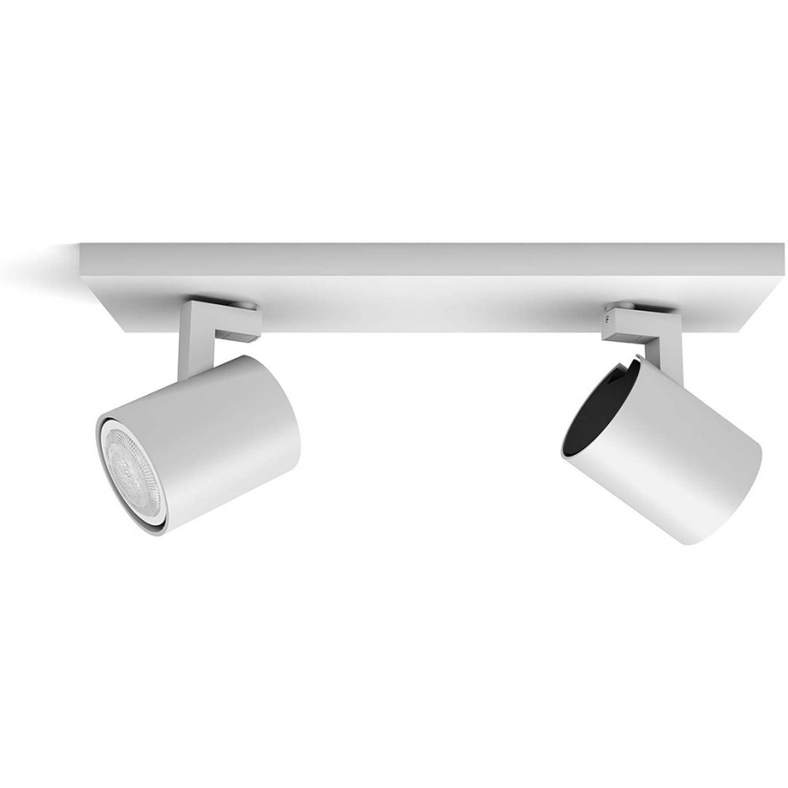 Philips - LED Prigušiva reflektorska lampa Hue RUNNER 2xGU10/4,2W/230V 2200-6500K + Daljinski upravljač bela