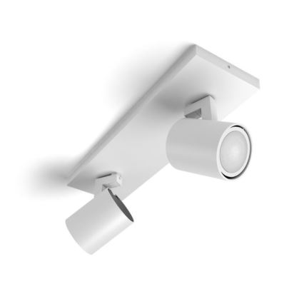 Philips - LED Prigušiva reflektorska lampa Hue RUNNER 2xGU10/4,2W/230V 2200-6500K + Daljinski upravljač bela