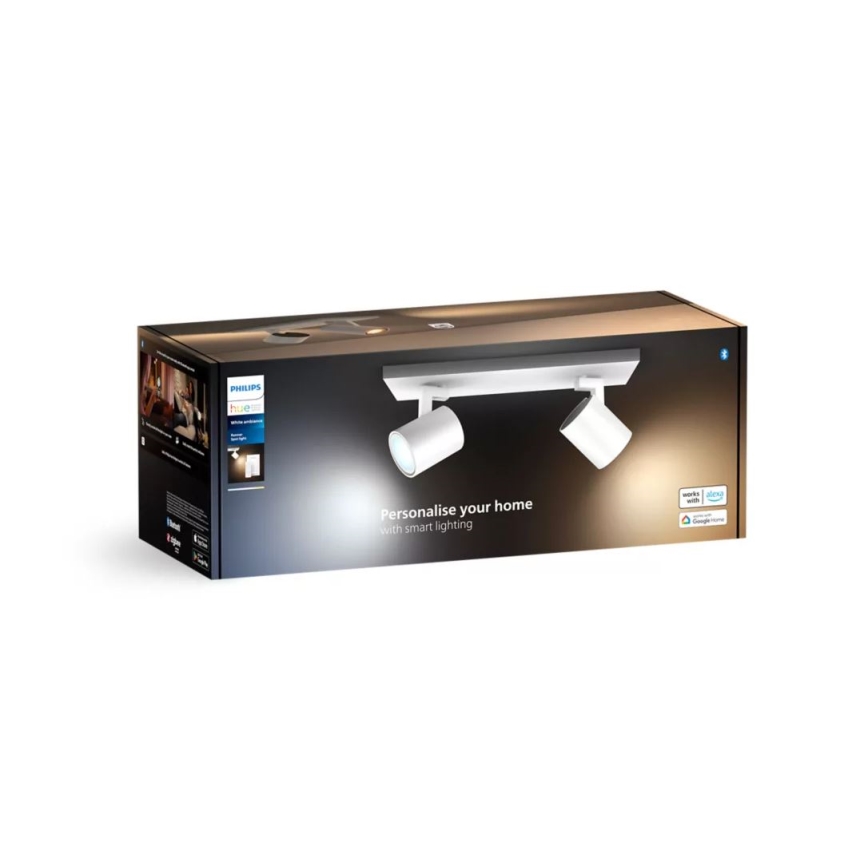 Philips - LED Prigušiva reflektorska lampa Hue RUNNER 2xGU10/4,2W/230V 2200-6500K + Daljinski upravljač bela
