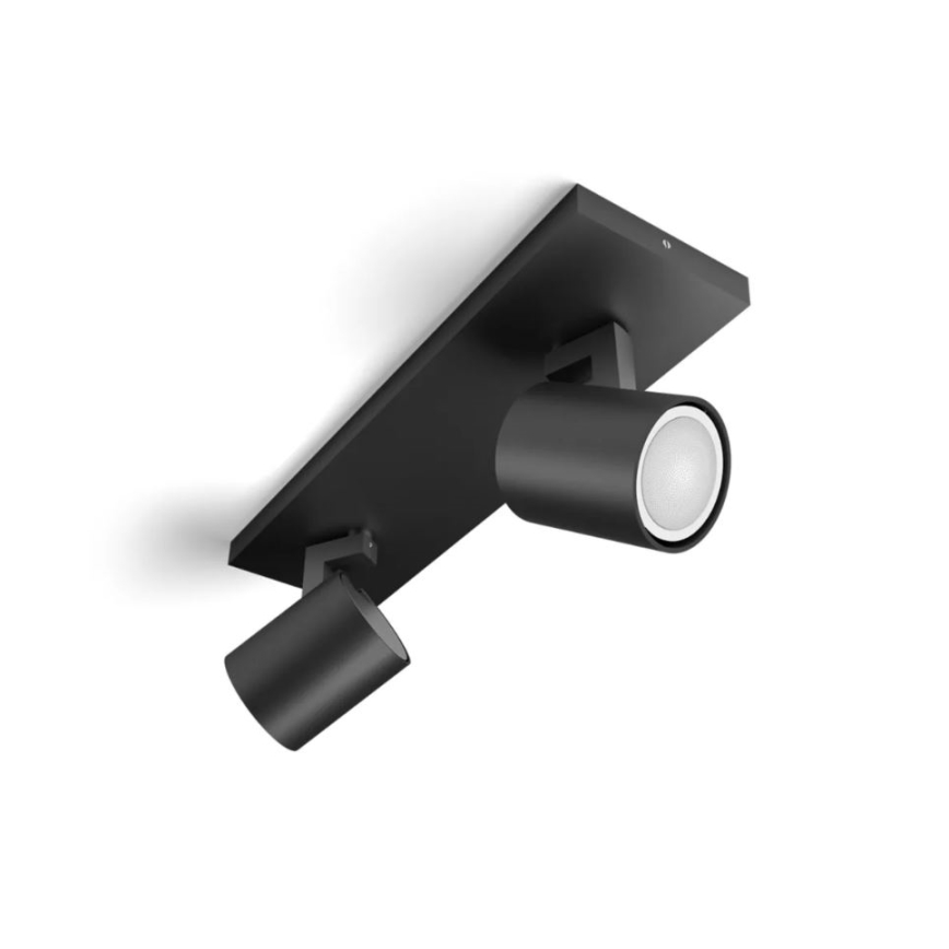 Philips - LED Prigušiva reflektorska lampa Hue RUNNER 2xGU10/4,2W/230V 2200-6500K + Daljinski upravljač crno