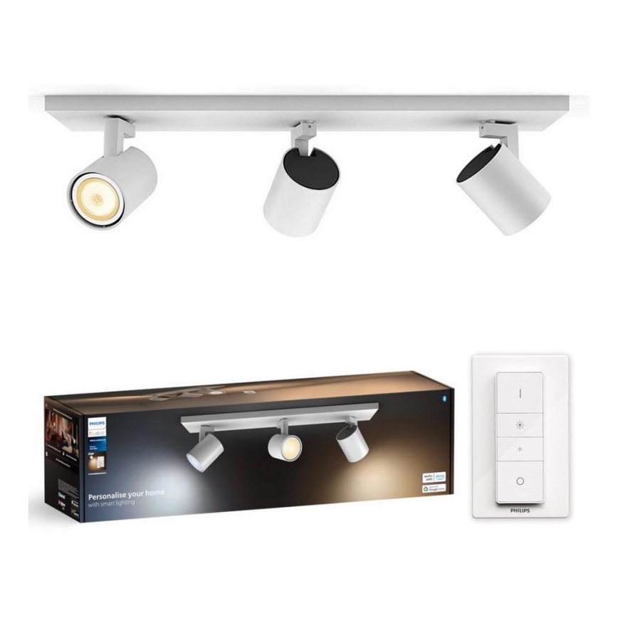 Philips - LED Prigušiva reflektorska lampa Hue RUNNER 3xGU10/4,2W/230V 2200-6500K + Daljinski upravljač bela