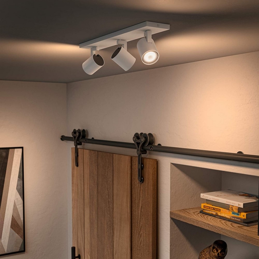 Philips - LED Prigušiva reflektorska lampa Hue RUNNER 3xGU10/4,2W/230V 2200-6500K + Daljinski upravljač bela