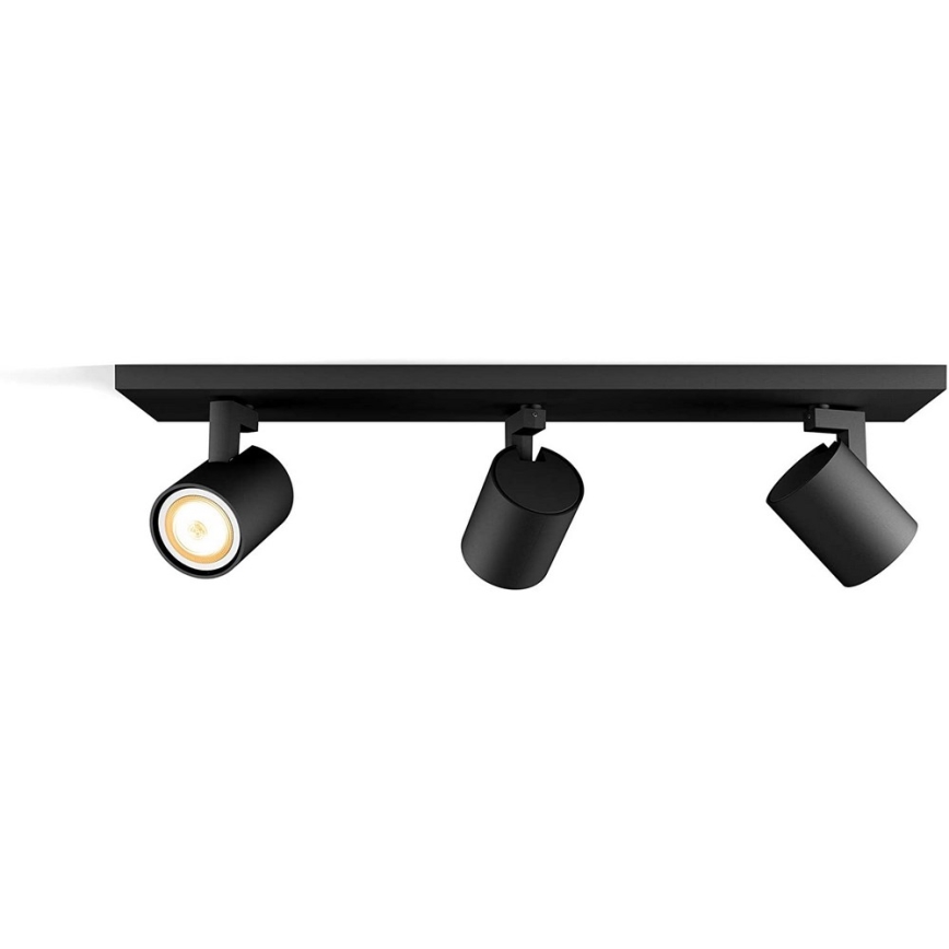 Philips - LED Prigušiva reflektorska lampa Hue RUNNER 3xGU10/4,2W/230V 2200-6500K + Daljinski upravljač crno