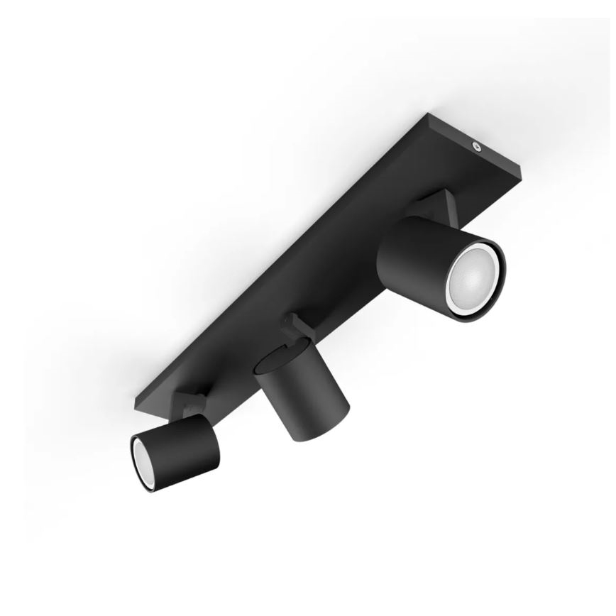 Philips - LED Prigušiva reflektorska lampa Hue RUNNER 3xGU10/4,2W/230V 2200-6500K + Daljinski upravljač crno