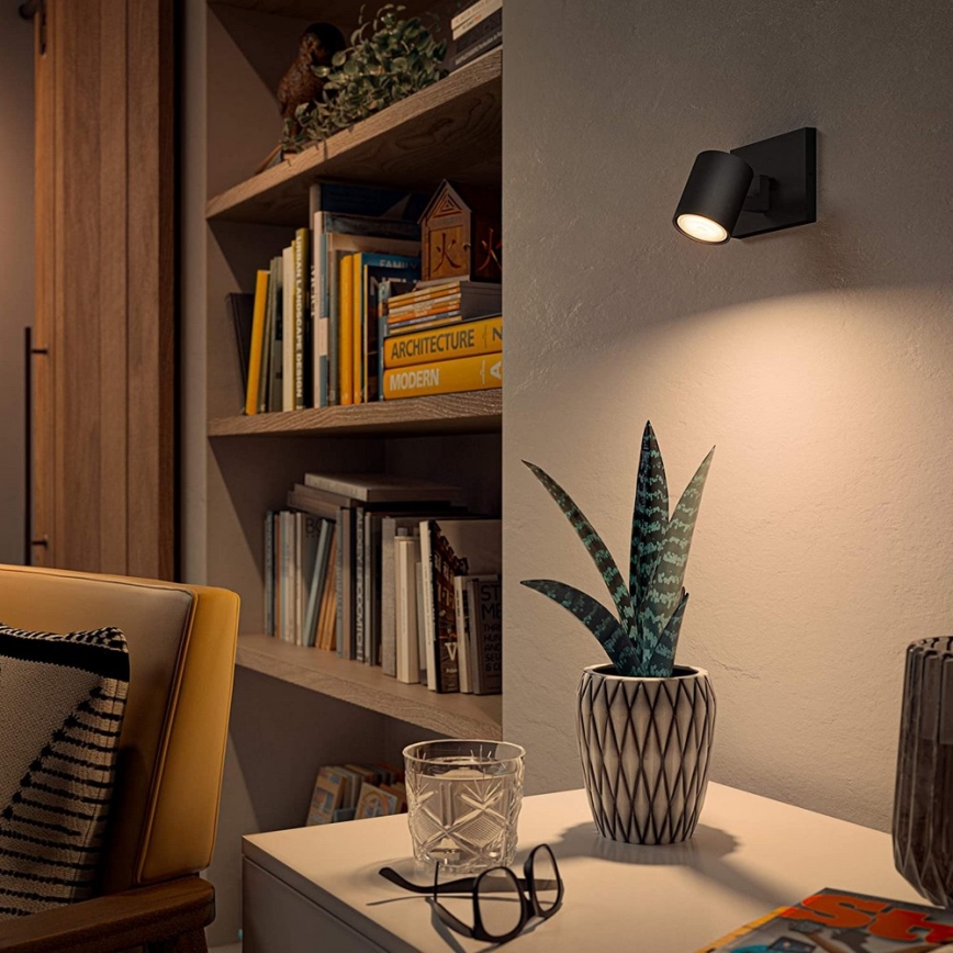 Philips - LED prigušiva spot svetiljka Hue RUNNER 1xGU10/4,2W/230V 2200-6500K crna