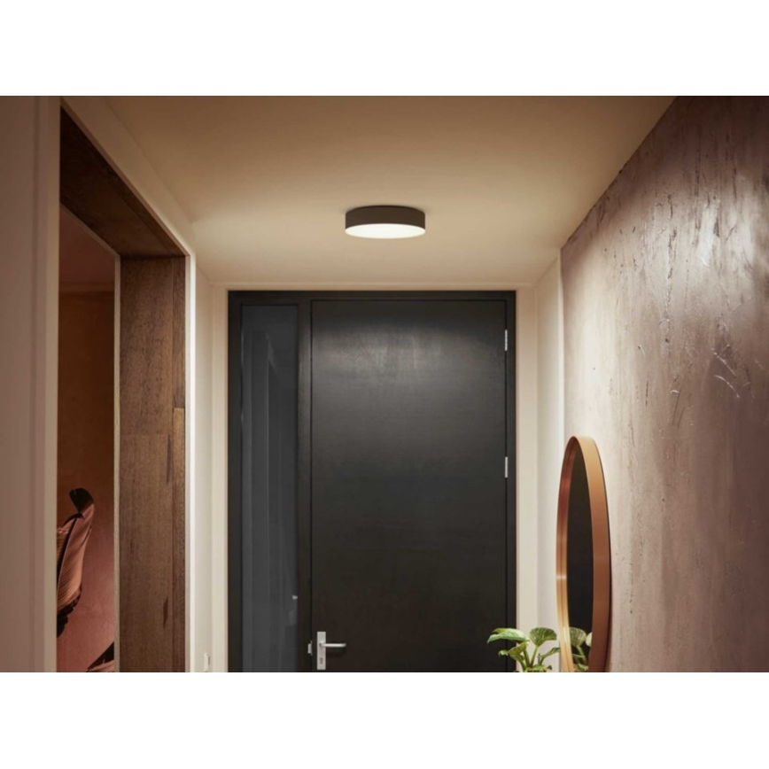 Philips - LED prigušiva stropno svetlo Hue LED/9,6W/230V 2200-6500K preč. 261 mm crna + daljinski upravljač