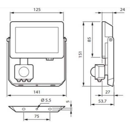 Philips - LED reflektor sa senzorom DECOFLOOD LED/20W/230V IP65