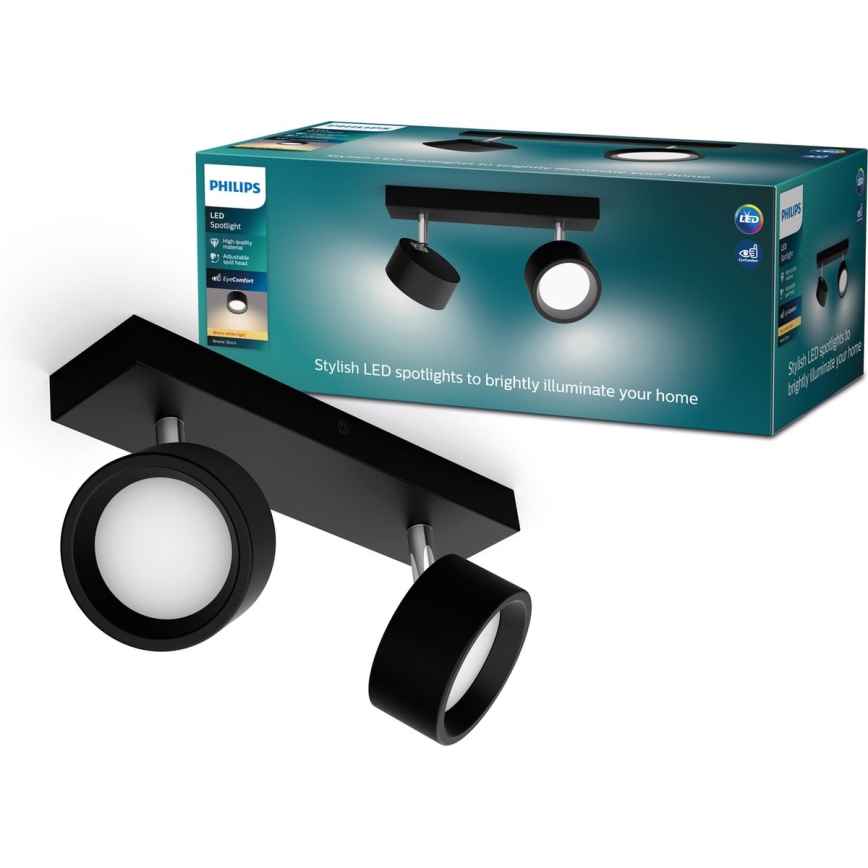 Philips - LED Reflektorska lampa 2xLED/5,5W/230V crno