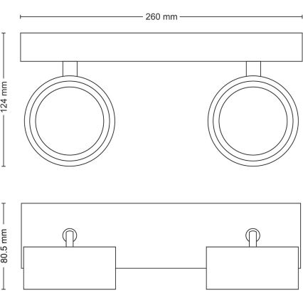 Philips - LED Reflektorska lampa 2xLED/5,5W/230V crno