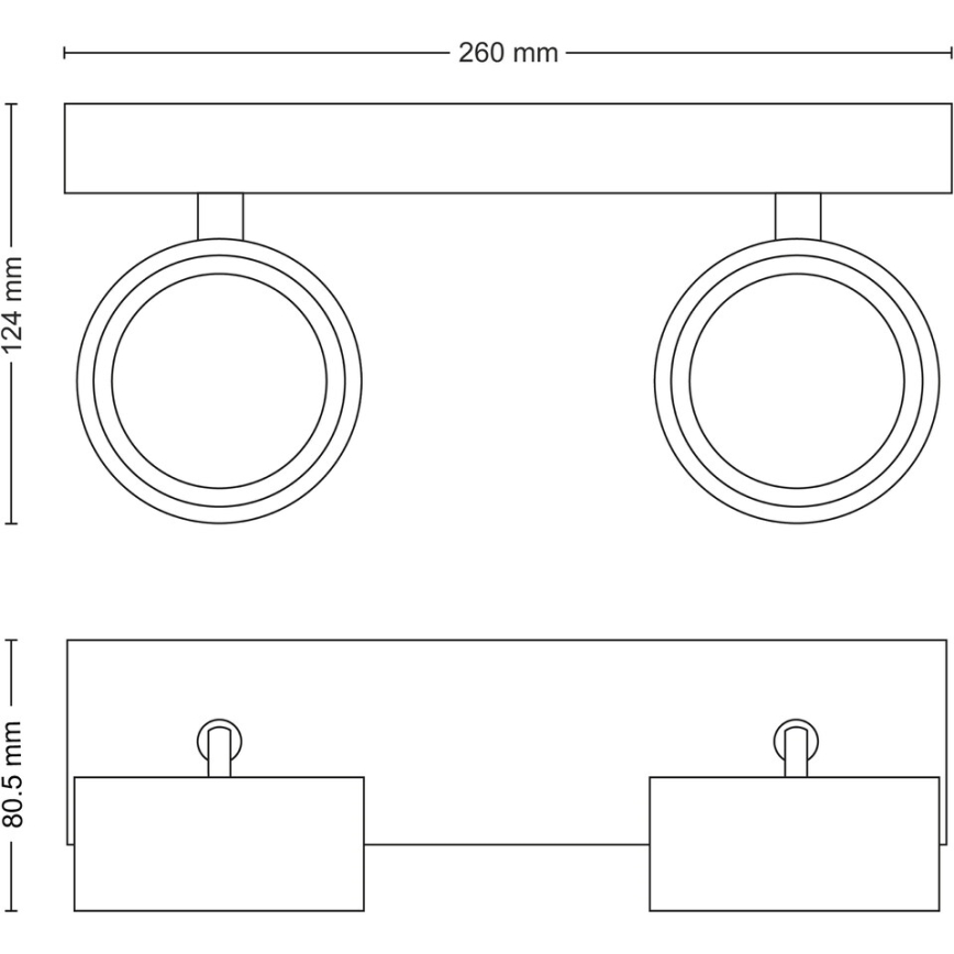 Philips - LED Reflektorska lampa 2xLED/5,5W/230V crno