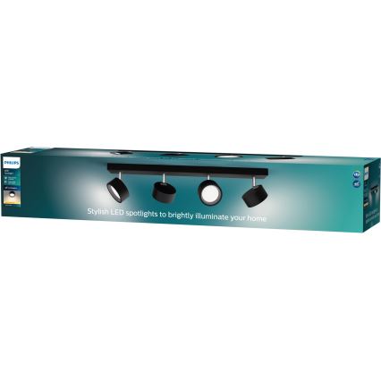 Philips - LED Reflektorska lampa 4xLED/5,5W/230V crno