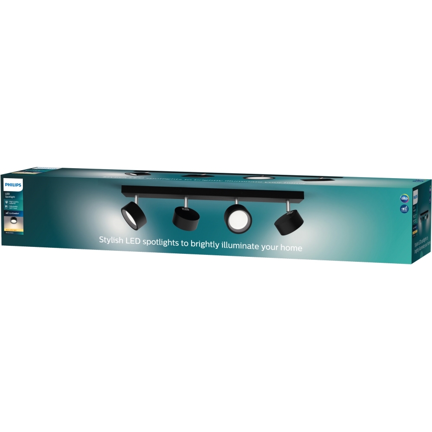 Philips - LED Reflektorska lampa 4xLED/5,5W/230V crno