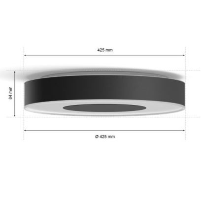 Philips - LED RGB prigušiva plafonska svetiljka Hue INFUSE LED/52,5W/230V 2000-6500K prečnik 425 mm crna