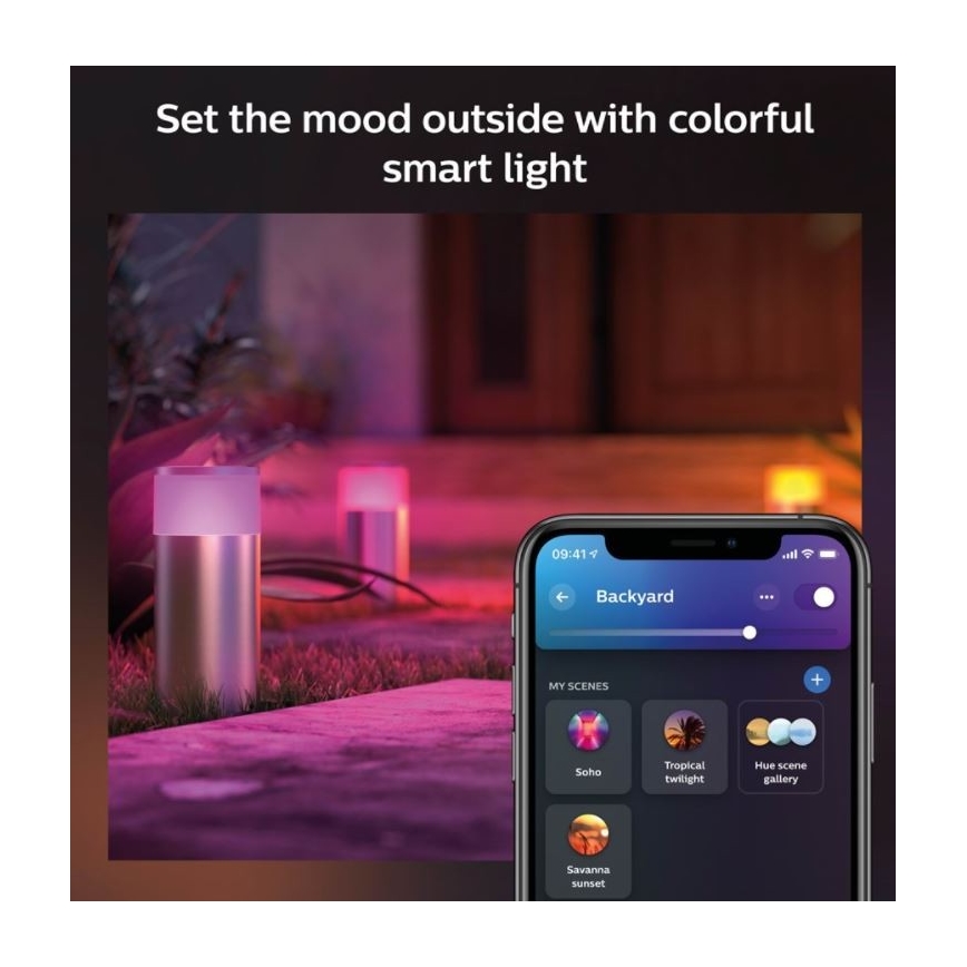 Philips - prigušiva LED RGBW spoljašnja lampa Hue CALLA LED/8W/230V IP44