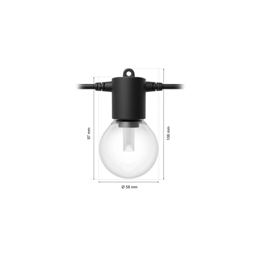 Philips - LED RGBW prigušiva spoljna girlanda Hue FESTAVIA 20xLED 14m IP65