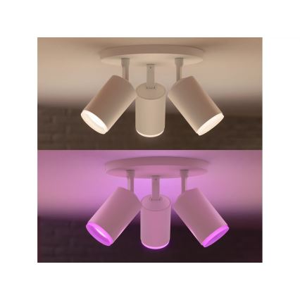 Philips - LED RGBW prigušiva spot svetiljka Hue FUGATO 3xGU10/4,2W/230V 2000-6500K bela