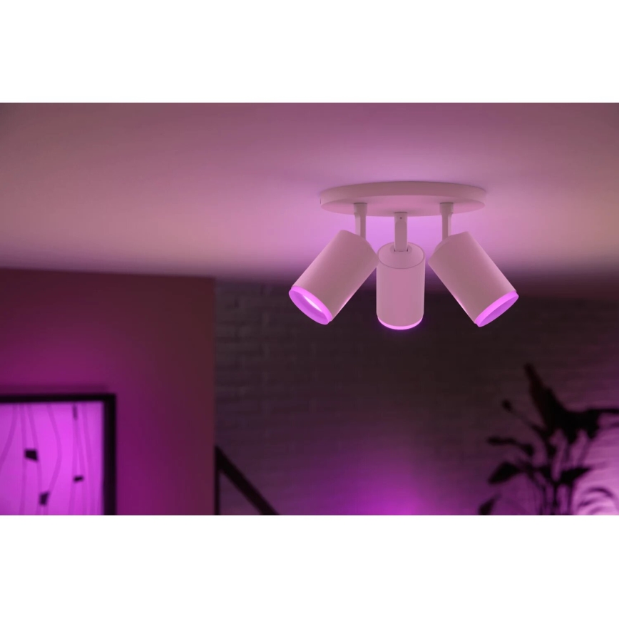 Philips - LED RGBW prigušiva spot svetiljka Hue FUGATO 3xGU10/4,2W/230V 2000-6500K bela