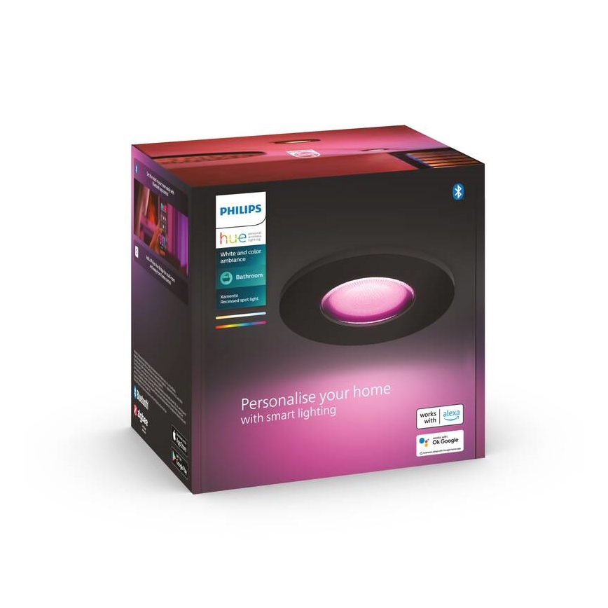Philips - LED RGBW prigušiva kupatilsko ugradno svetlo Hue XAMENTO GU10/5,7W/230V IP44 2200-6500K