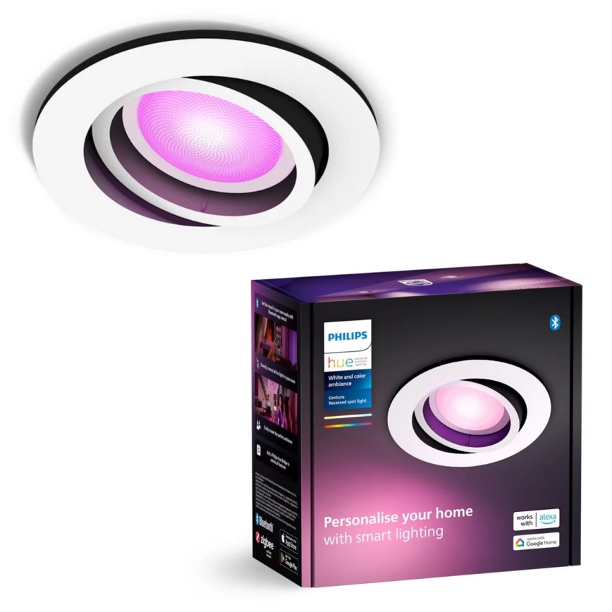 Philips - LED RGBW Prigušiva ugradbena lampa Hue CENTURA 1xGU10/4,2W/230V 2000-6500K