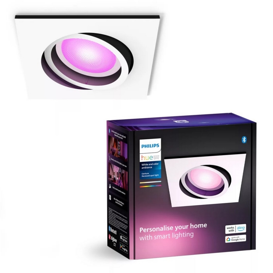 Philips - LED RGBW Prigušiva ugradbena lampa Hue CENTURA 1xGU10/4,2W/230V 2000-6500K