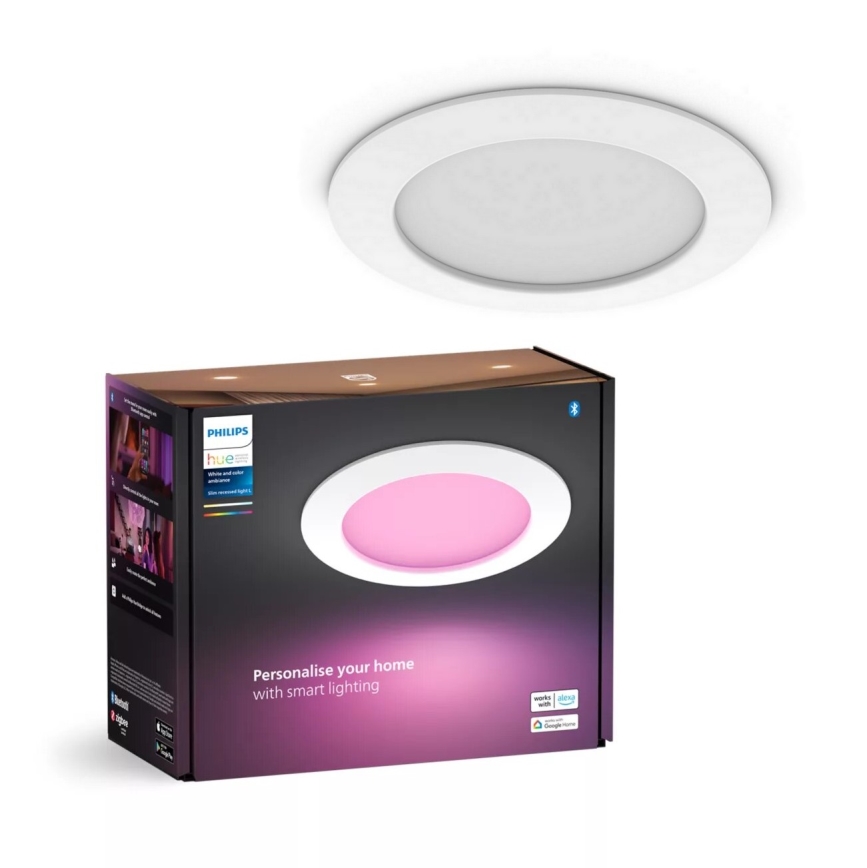 Philips - LED RGBW Prigušiva ugradbena lampa za kupatilo Hue SLIM LED/12W/230V IP44 2200-6500K
