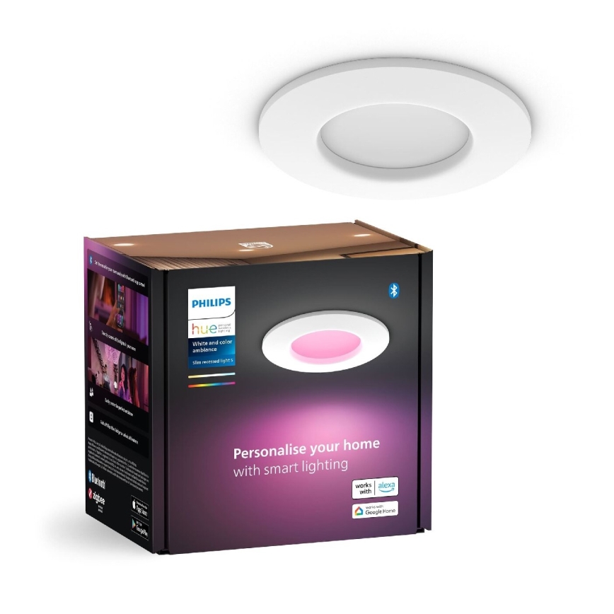 Philips - LED RGBW Prigušiva ugradbena lampa za kupatilo Hue SLIM LED/8,3W/230V 2000-6500K IP44 bela