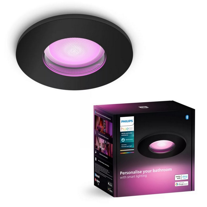 Philips - LED RGBW Prigušiva ugradbena lampa za kupatilo Hue XAMENTO 1xGU10/4,2W/230V 2000-6500K IP44