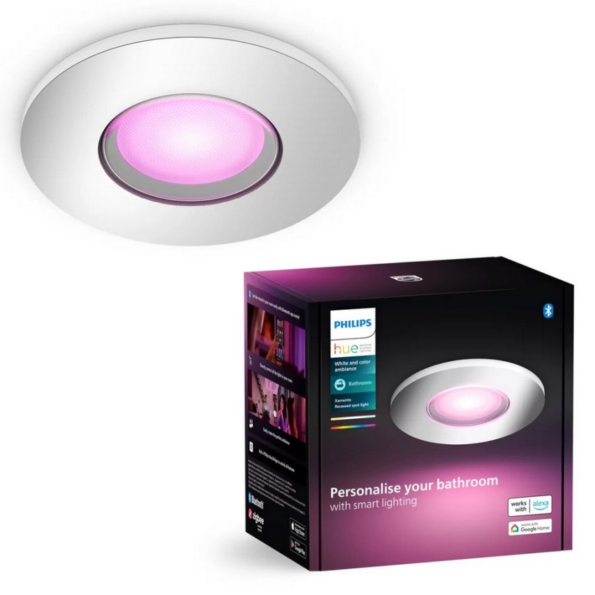 Philips - LED RGBW Prigušiva ugradbena lampa za kupatilo Hue XAMENTO 1xGU10/4,2W/230V 2000-6500K IP44