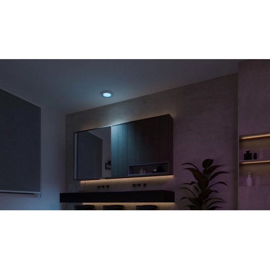 Philips - LED RGBW Prigušiva ugradbena lampa za kupatilo Hue SLIM LED/8,3W/230V 2000-6500K IP44 bela