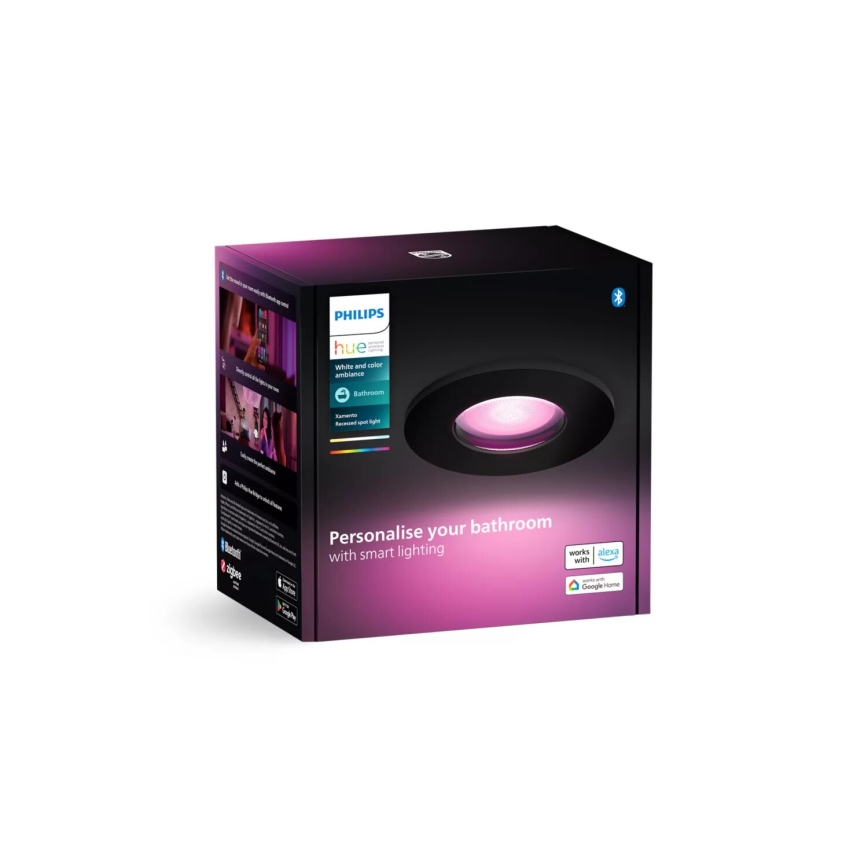 Philips - LED RGBW Prigušiva ugradbena lampa za kupatilo Hue XAMENTO 1xGU10/4,2W/230V 2000-6500K IP44