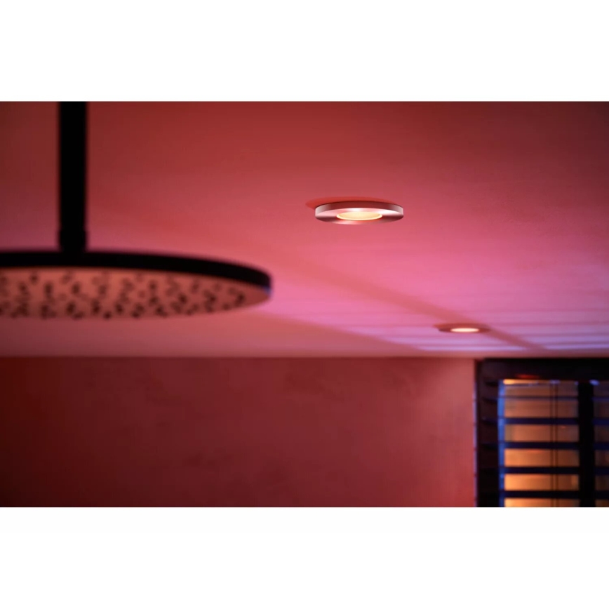 Philips - LED RGBW Prigušiva ugradbena lampa za kupatilo Hue XAMENTO 1xGU10/4,2W/230V 2000-6500K IP44