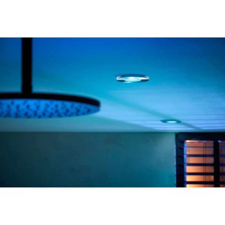 Philips - LED RGBW Prigušiva ugradbena lampa za kupatilo Hue XAMENTO 1xGU10/4,2W/230V 2000-6500K IP44