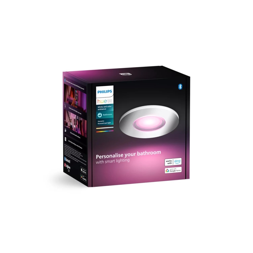 Philips - LED RGBW Prigušiva ugradbena lampa za kupatilo Hue XAMENTO 1xGU10/4,2W/230V 2000-6500K IP44