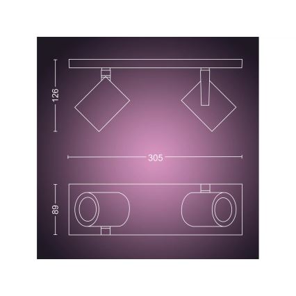 Philips - LED RGBW Prigušivo reflektorsko svetlo Hue ARGENTA 2xGU10/4,2W/230V 2000-6500K