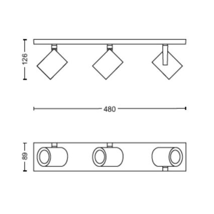 Philips - LED RGBW Prigušivo reflektorsko svetlo Hue ARGENTA 3xGU10/4,2W/230V 2000-6500K