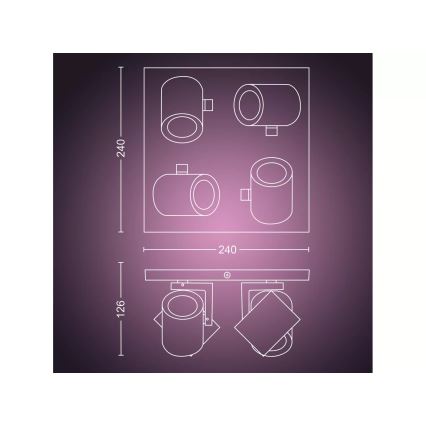 Philips - LED RGBW Prigušivo reflektorsko svetlo Hue ARGENTA 4xGU10/4,2W/230V 2000-6500K