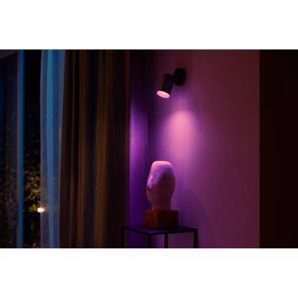 Philips - LED RGBW Prigušivo reflektorsko svetlo Hue FUGATO 1xGU10/4,2W/230V 2000-6500K crno