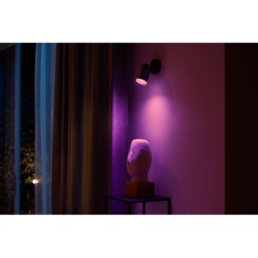 Philips - LED RGBW Prigušivo reflektorsko svetlo Hue FUGATO 1xGU10/4,2W/230V 2000-6500K crno