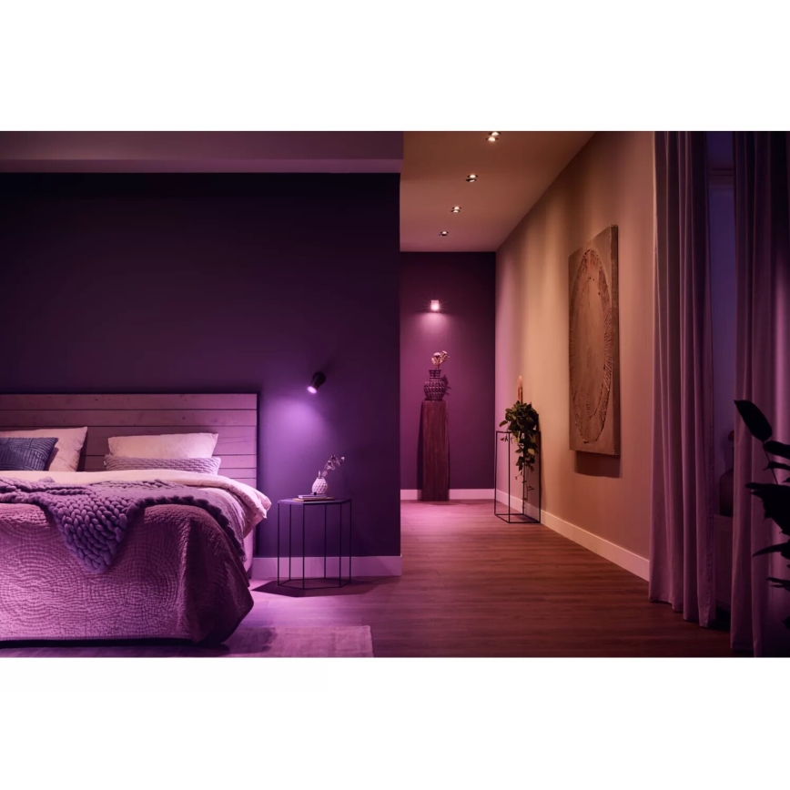 Philips - LED RGBW Prigušivo reflektorsko svetlo Hue FUGATO 1xGU10/4,2W/230V 2000-6500K crno