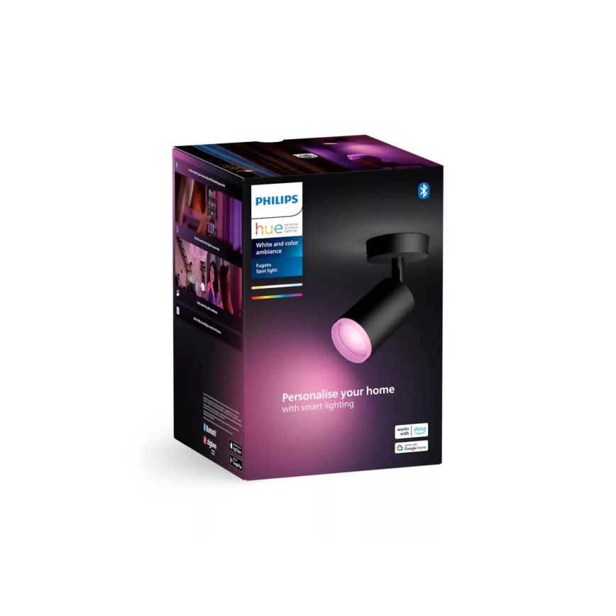 Philips - LED RGBW Prigušivo reflektorsko svetlo Hue FUGATO 1xGU10/4,2W/230V 2000-6500K crno