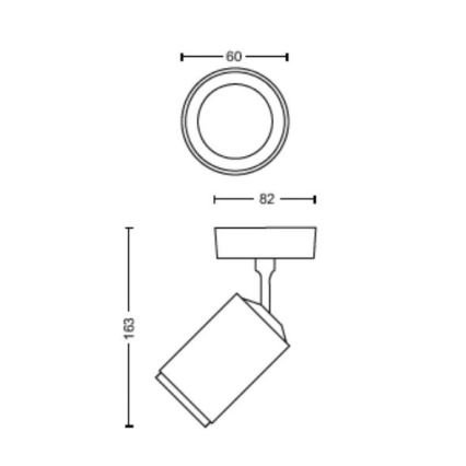 Philips - LED RGBW Prigušivo reflektorsko svetlo Hue FUGATO 1xGU10/4,2W/230V 2000-6500K crno