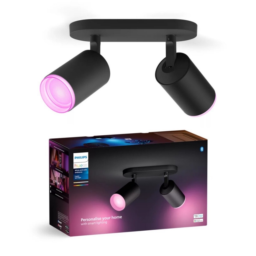 Philips - LED RGBW Prigušivo reflektorsko svetlo Hue FUGATO 2xGU10/4,2W/230V 2000-6500K crno