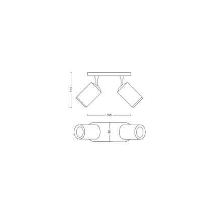 Philips - LED RGBW Prigušivo reflektorsko svetlo Hue FUGATO 2xGU10/4,2W/230V 2000-6500K bela