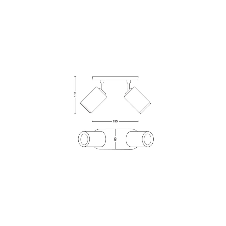 Philips - LED RGBW Prigušivo reflektorsko svetlo Hue FUGATO 2xGU10/4,2W/230V 2000-6500K bela