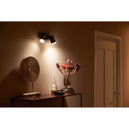 Philips - LED RGBW Prigušivo reflektorsko svetlo Hue FUGATO 2xGU10/4,2W/230V 2000-6500K crno