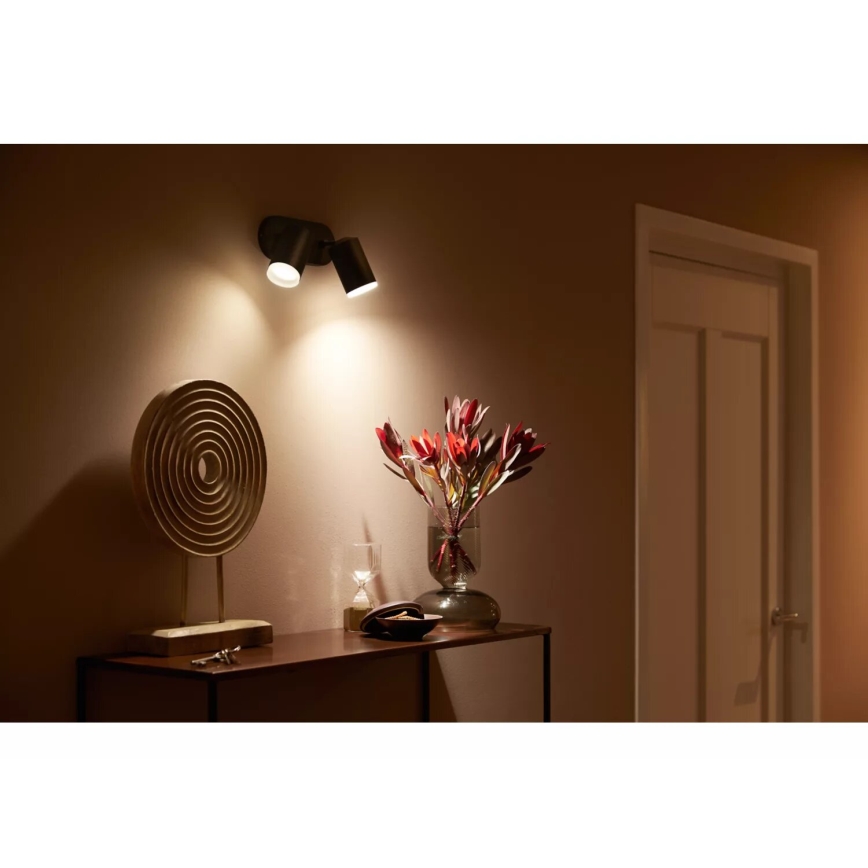 Philips - LED RGBW Prigušivo reflektorsko svetlo Hue FUGATO 2xGU10/4,2W/230V 2000-6500K crno