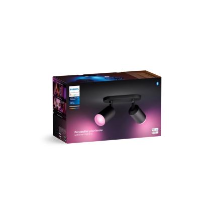 Philips - LED RGBW Prigušivo reflektorsko svetlo Hue FUGATO 2xGU10/4,2W/230V 2000-6500K crno